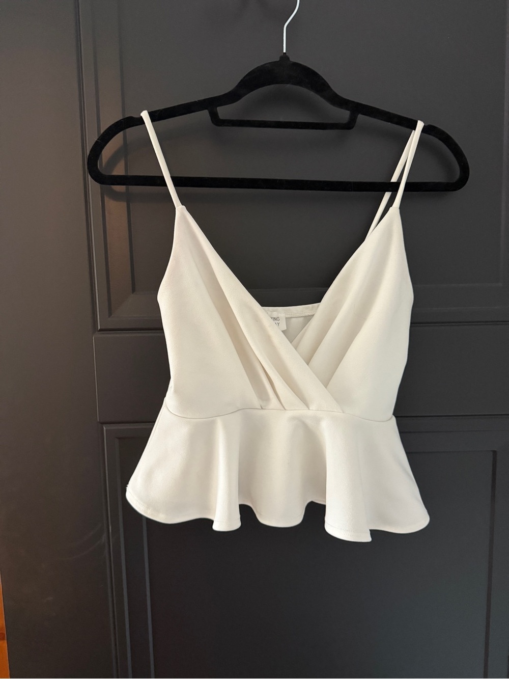 Women’s Cream Peplum Cami Top with V-Neck